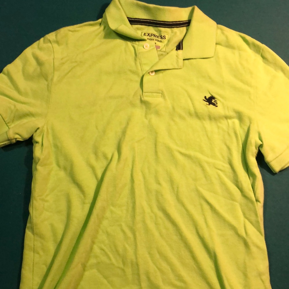 Lime green express polo tee
